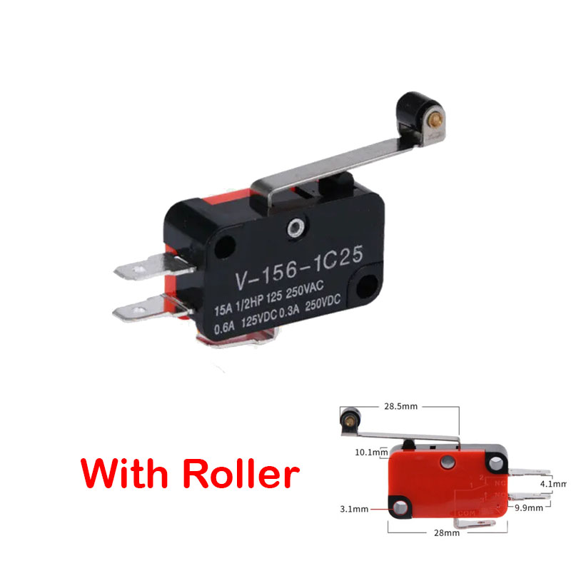 Limit Switch 3Pin -15A With Roller V-156-1C25